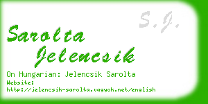 sarolta jelencsik business card